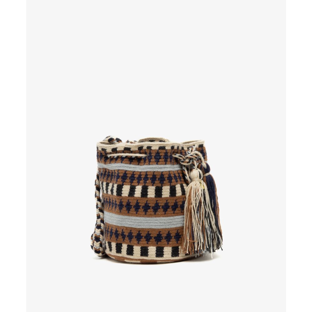 Crossbody Bag M - ISLA - BEIGE & BLUE