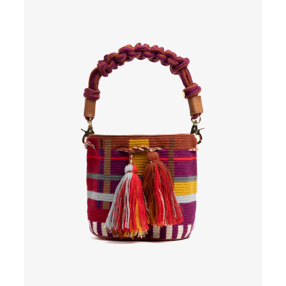 Crossbody Bag M with short macrame handle - 