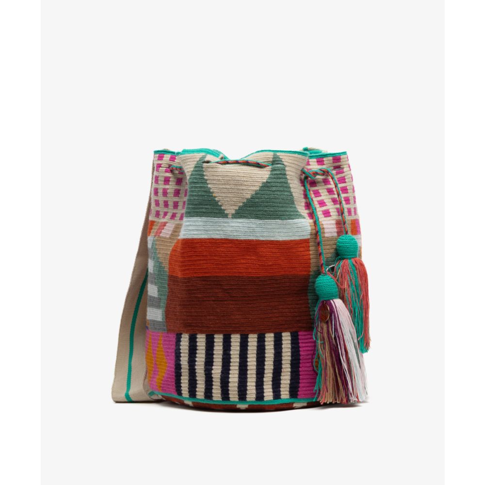 Crossbody Bag L - LION - TURQUOISE & MULTICOLOR
