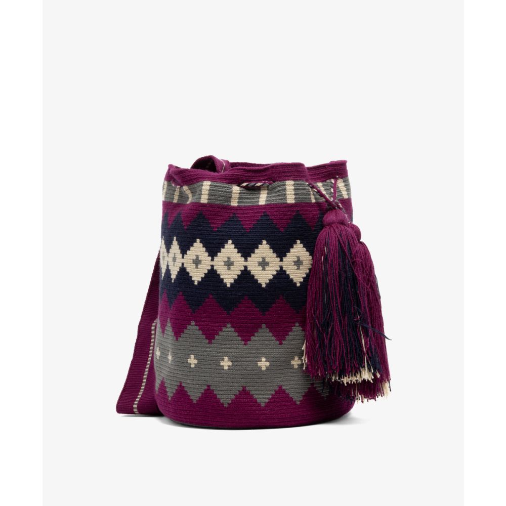 Bolso Cruzado L - VALERIE - GRANATE Y GRIS