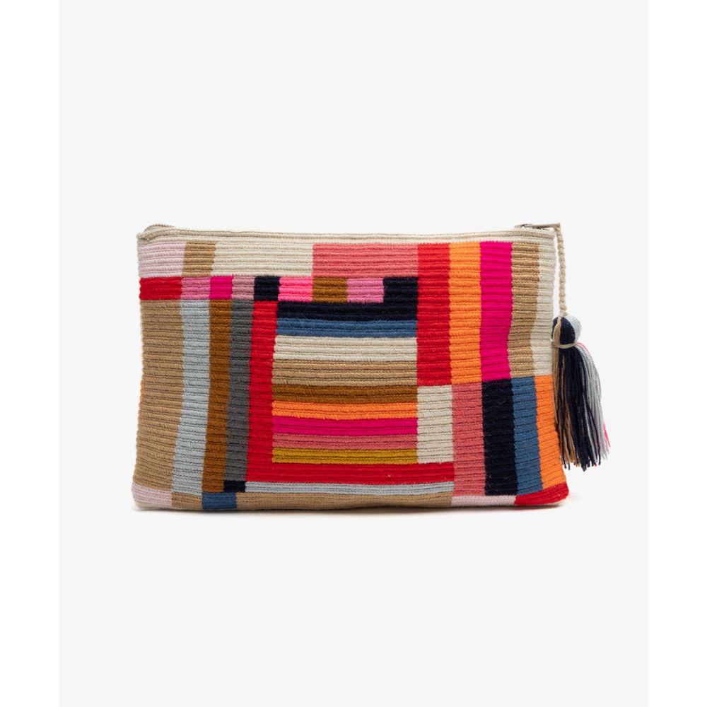 BOLSO DE MANO - BALANCE - ROSA Y ROJO