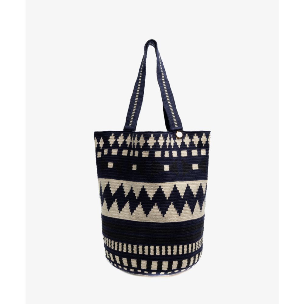 Tote Bag - ARA - NAVY & BEIGE