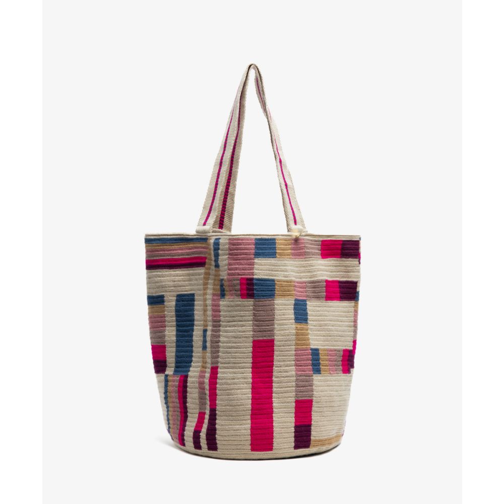 Tote Bag - CAPRICORNUS - BEIGE & FUCSHIA