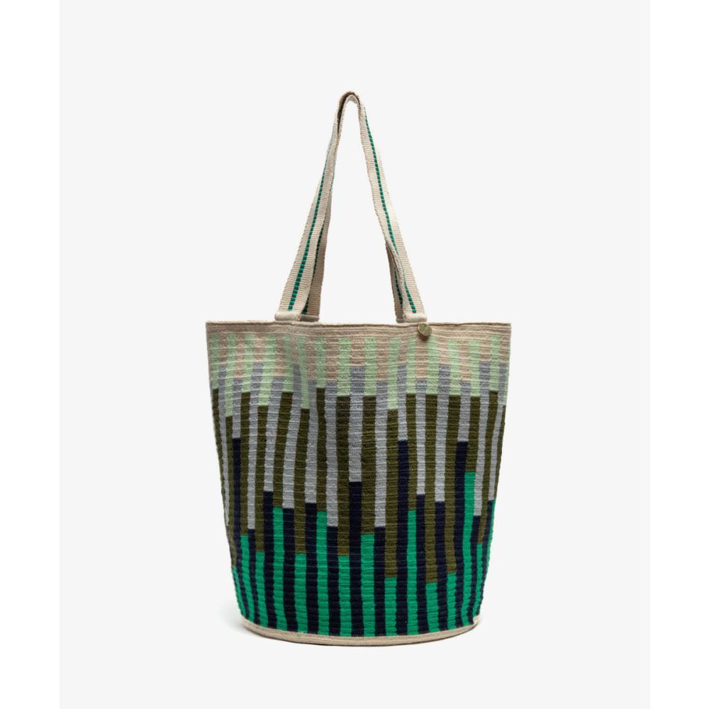 Tote Bag - LYNX - GREEN & NAVY
