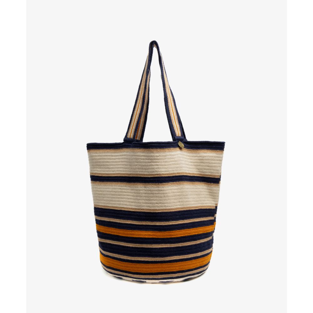 Bolso Tote - EQUULEUS- MARINO Y TOSTADO