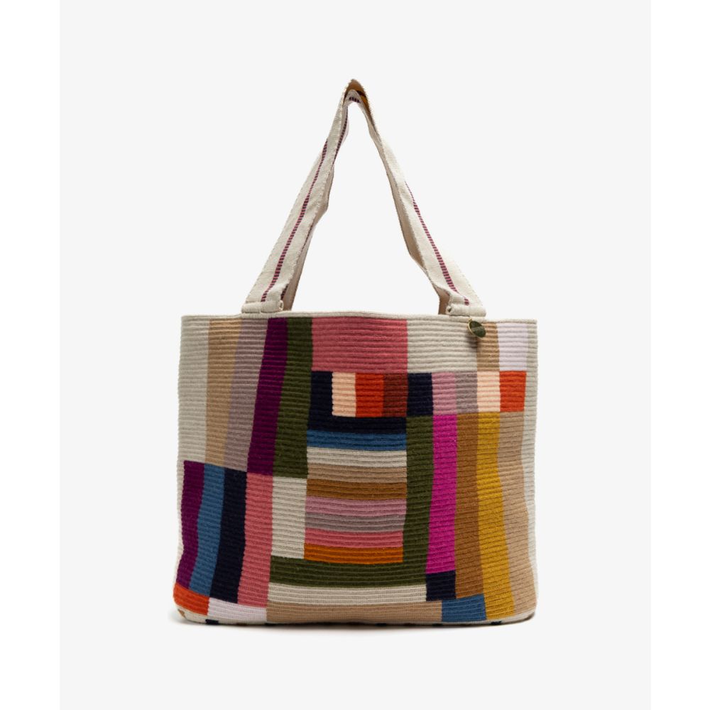 Shopping Bag L -  BALANCE - TOAST & MULTICOLOR