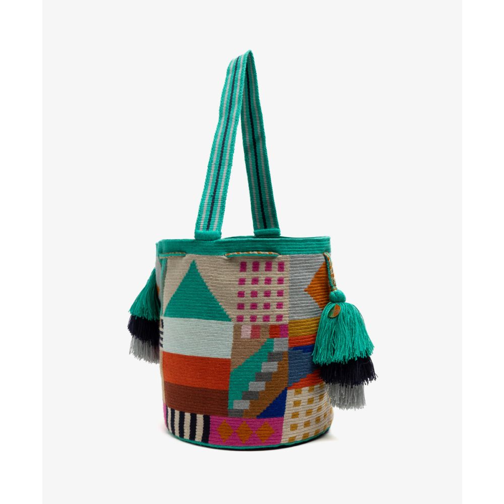 Ana Bag- LION - TURQUOISE & MULTICOLOR