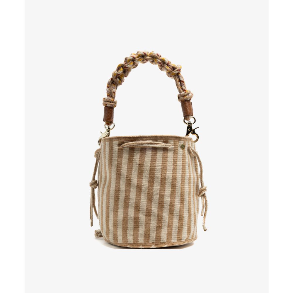 MITRA bag W/ MACRAME STRAP - DAISY - BEIGE & WHITE