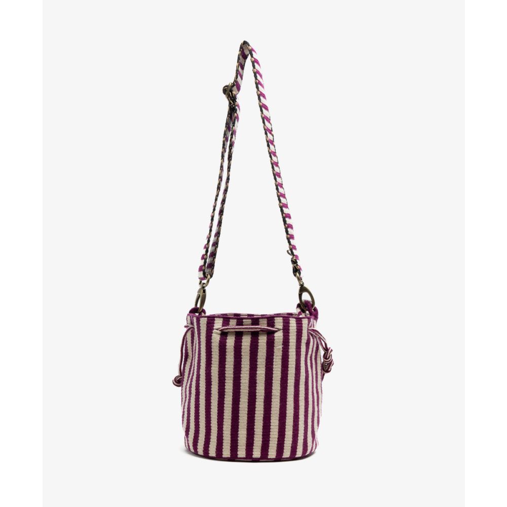 BOLSO MITRA CON ASA AJUSTABLE - LILY - BEIGE Y BURDEOS
