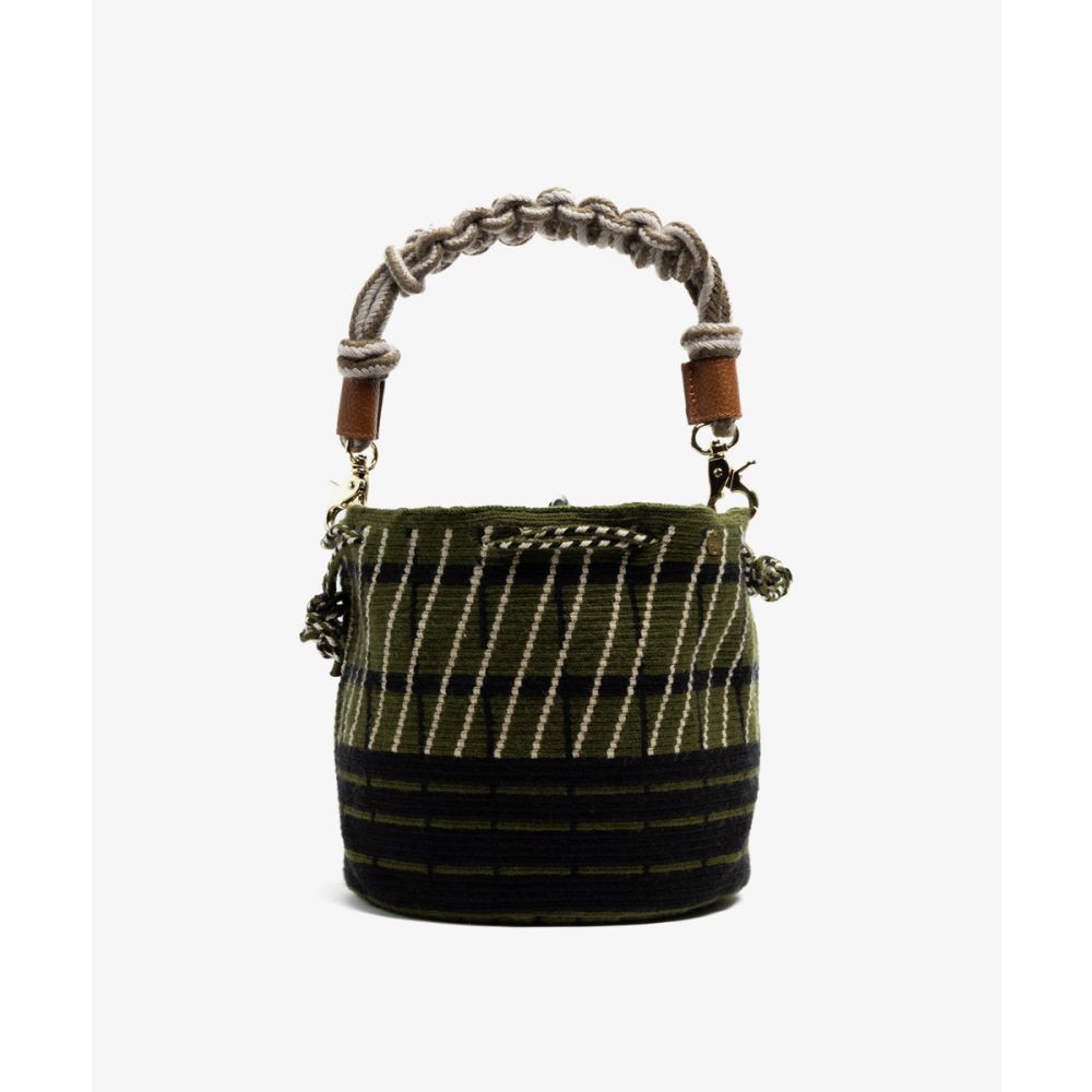 MITRA bag W/ MACRAME STRAP - WISTERIA - GREEN & BLACK