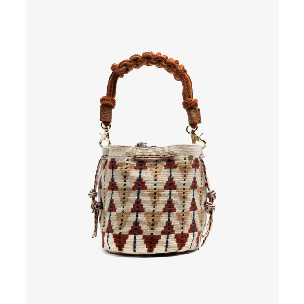 MITRA bag W/ MACRAME STRAP - ACACIA - BEIGE & BROWN