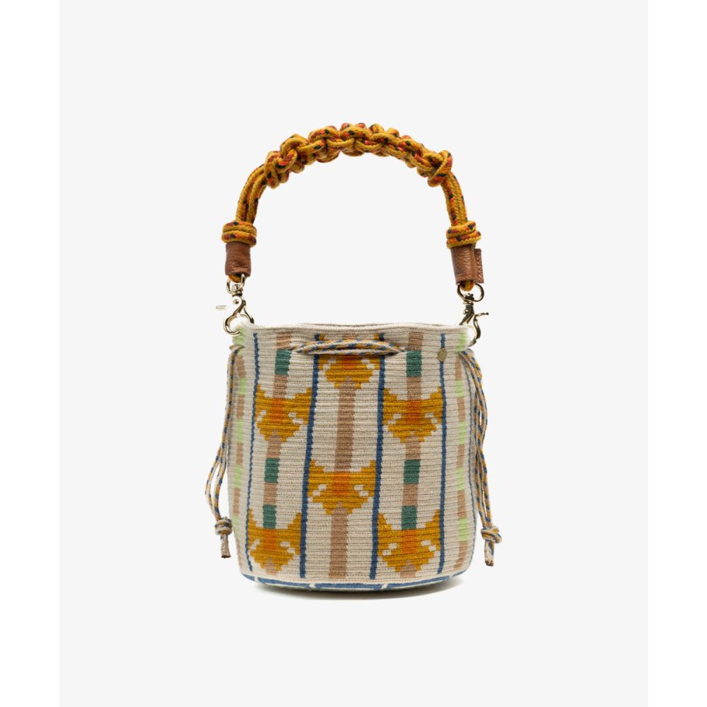 MITRA bag W/ MACRAME STRAP - CIRCINUS - BEIGE & ORANGE