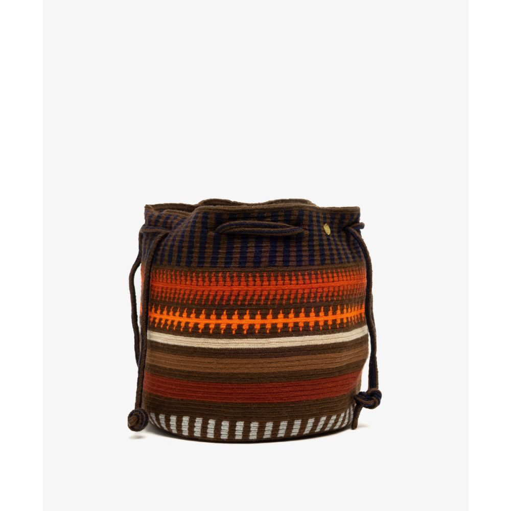 BOLSO MITRA - Marrón y naranja