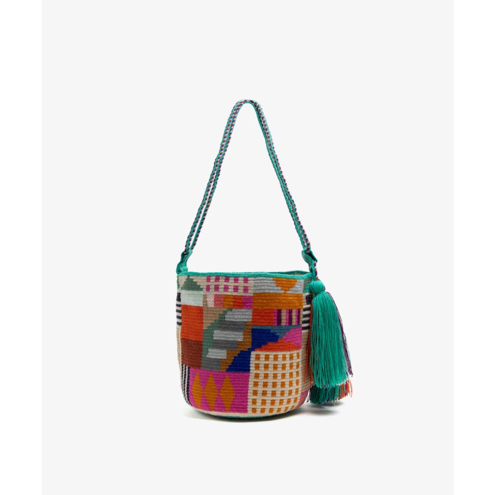 Bolso Camberra - LION - TURQUESA Y MULTICOLOR