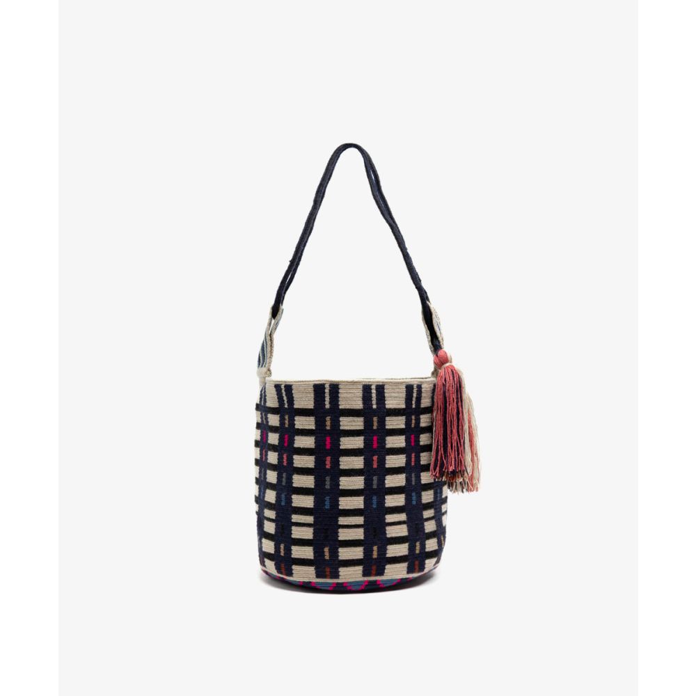 Camberra Bag - MAEVE - Navy blue & beige