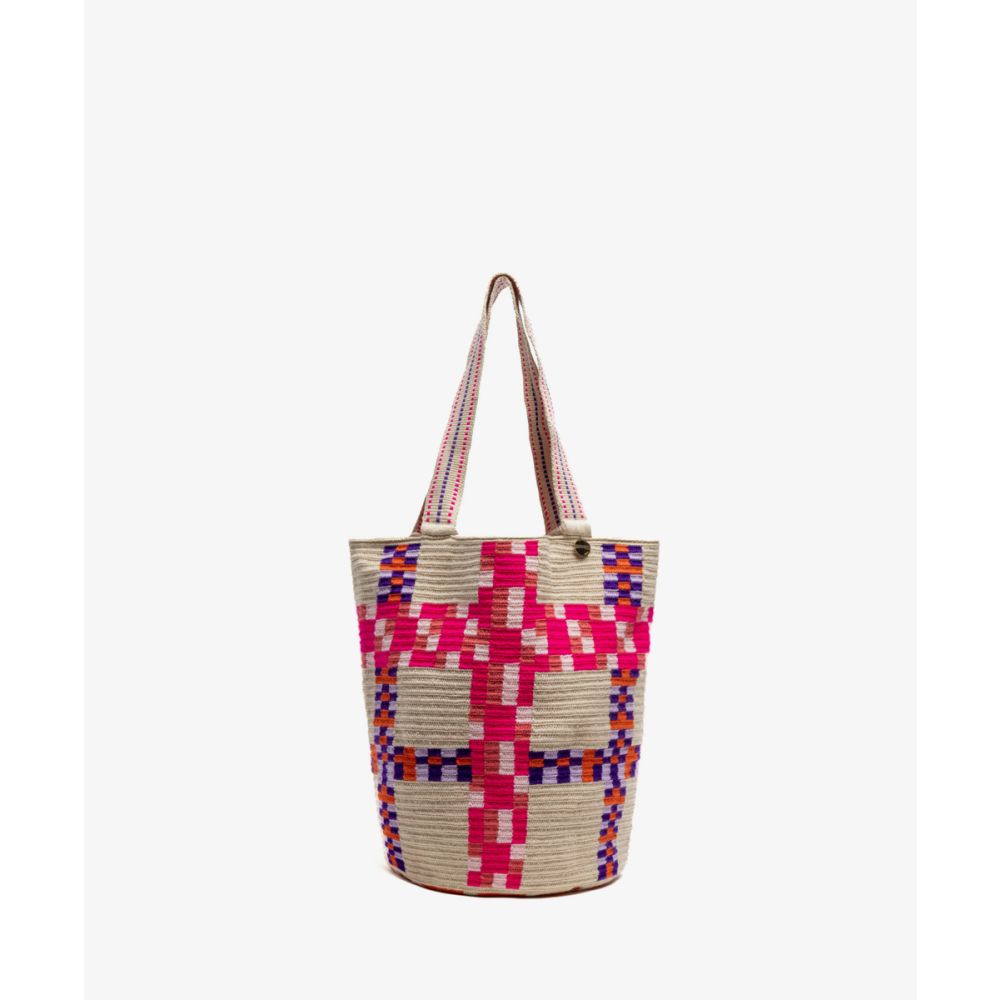 CALA BAG - DELPHINIUS - BEIGE & FUCHSIA