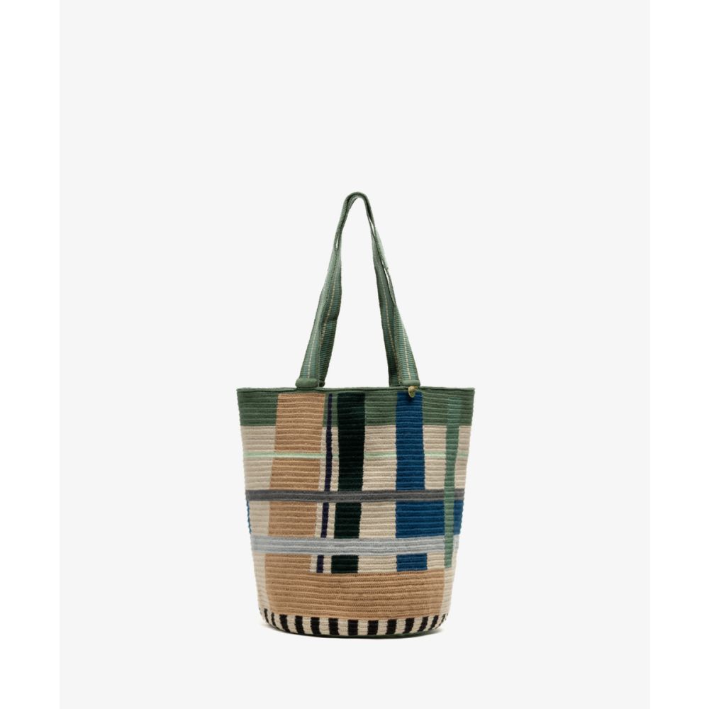 BOLSO CALA - VERDE JADE y beige