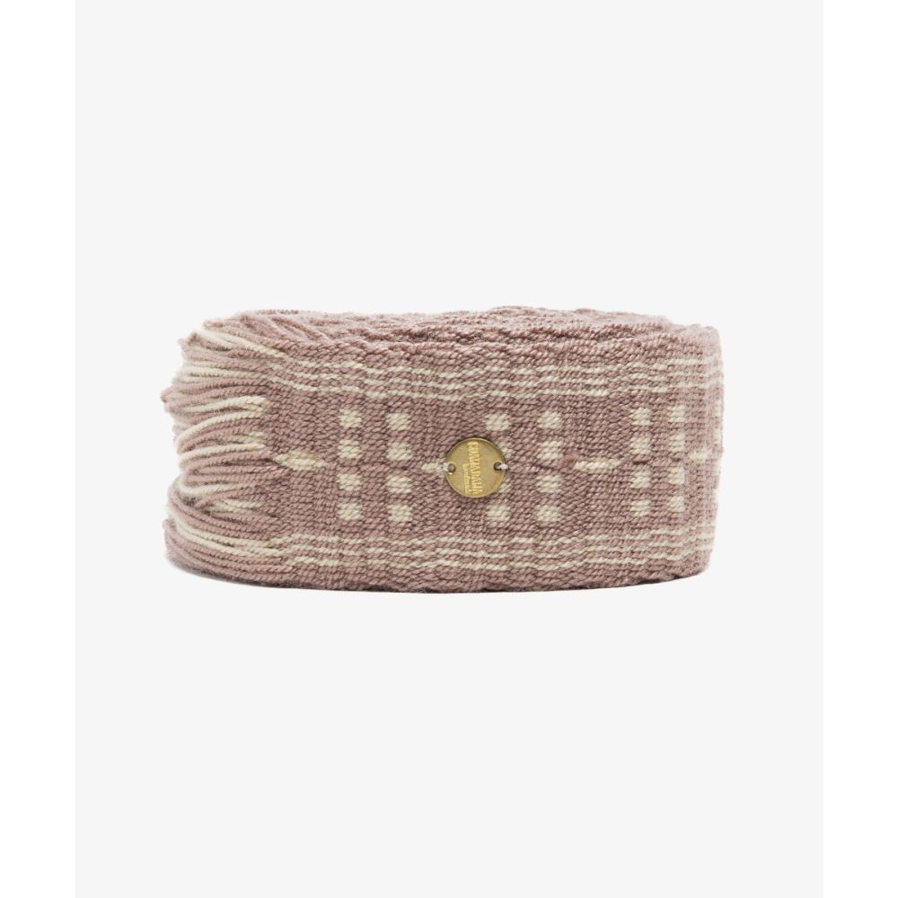 Belt with fringes - LAVANDER AND WHITE 