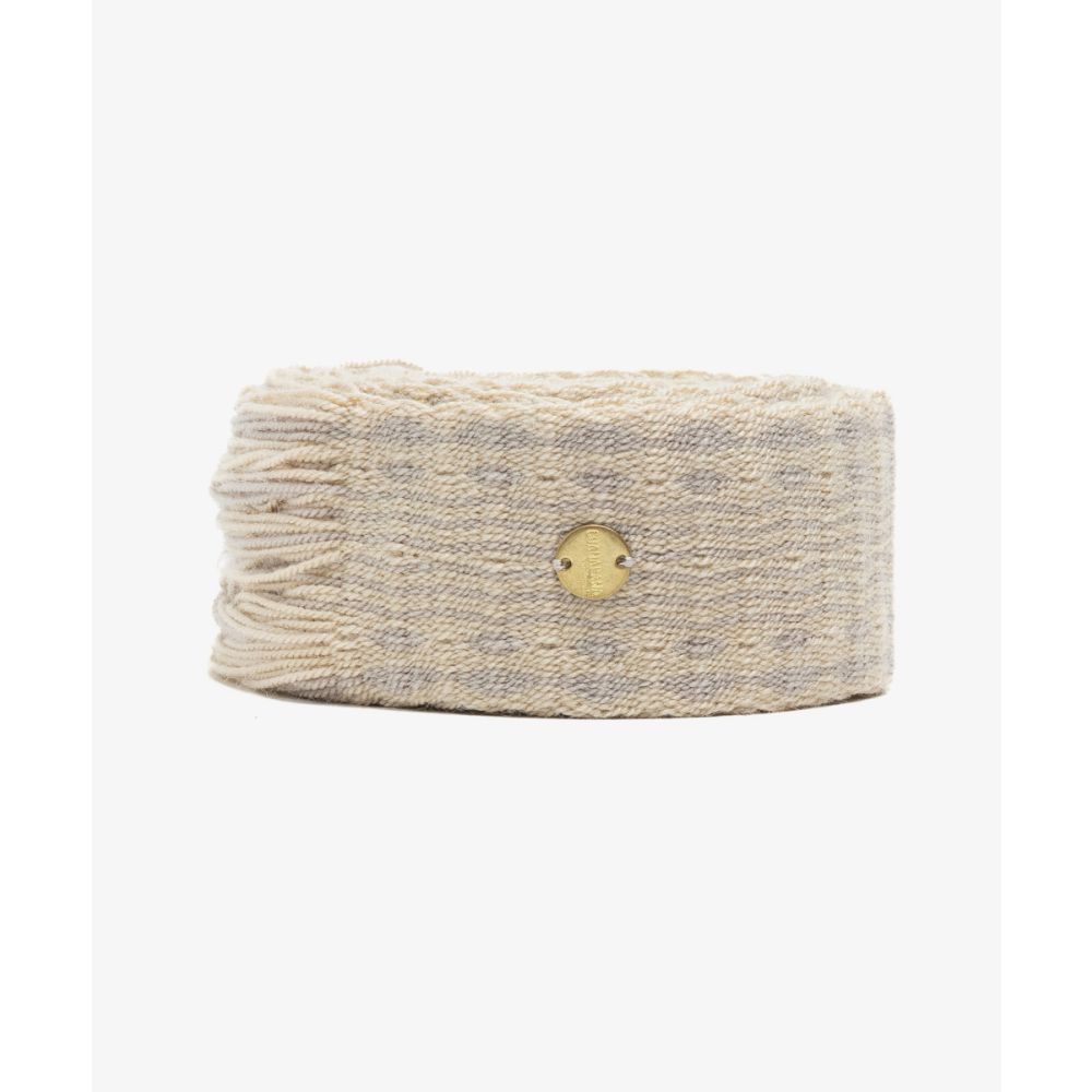 Belt with fringes - WHITE AND GRAY 