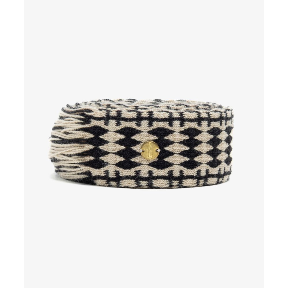 Belt with fringes - BLACK AND WHITE