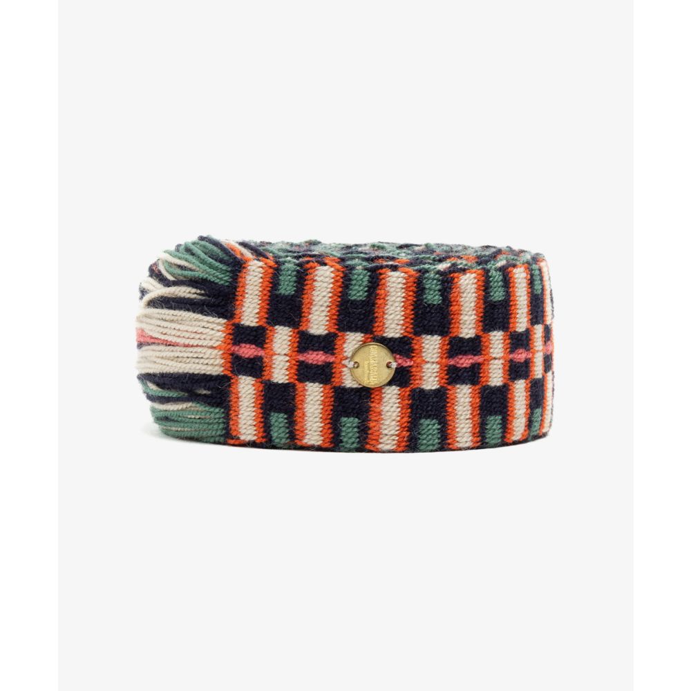 Belt with fringes - WHITE, BLACK AND BLUE