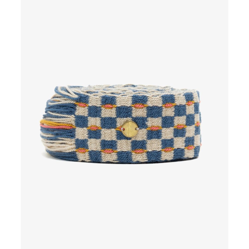 Belt with fringes - BLUE AND WHITE