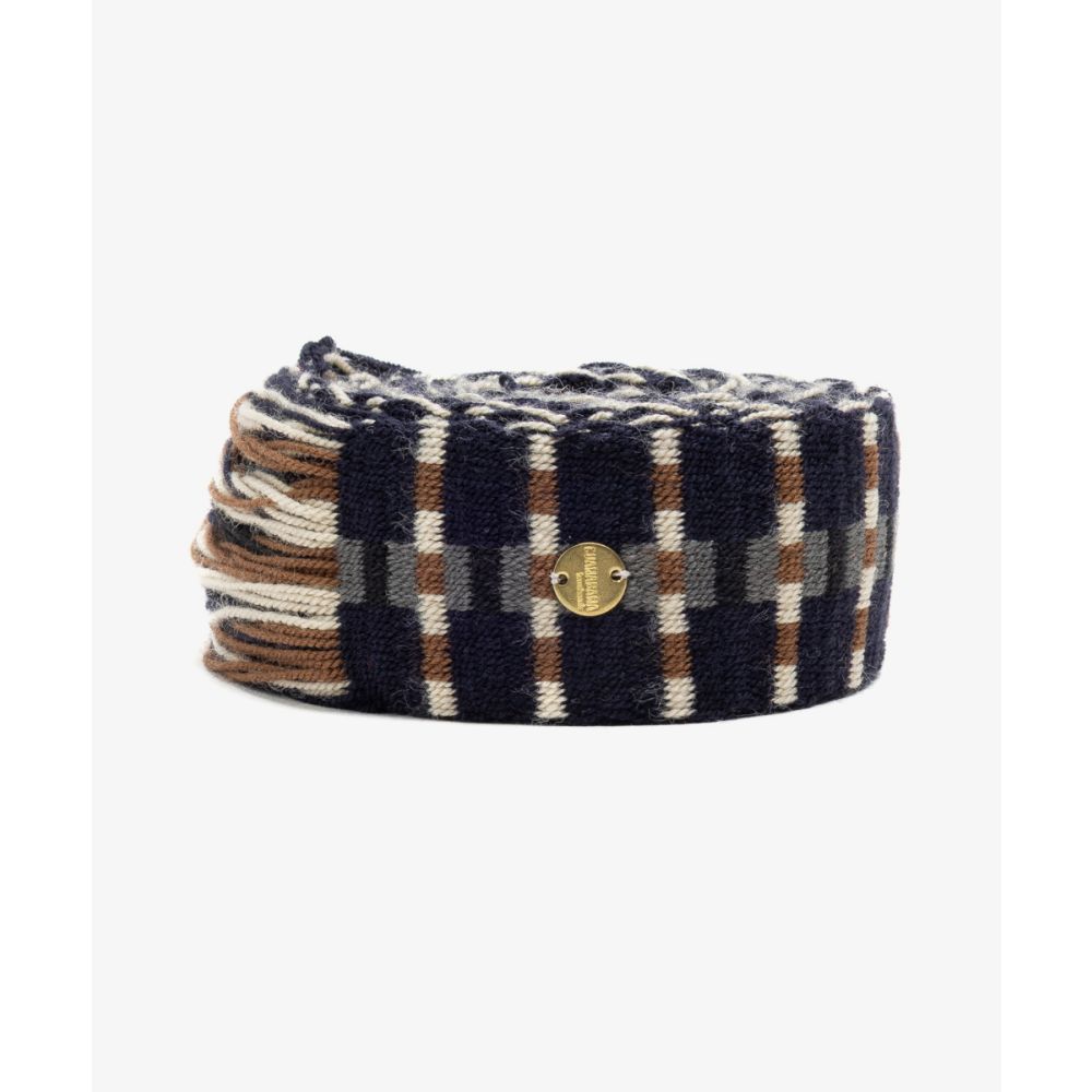 Belt with fringes - BLACK AND WHITE