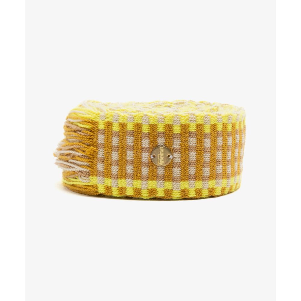 Belt with fringes - YELLOW AND TOAST