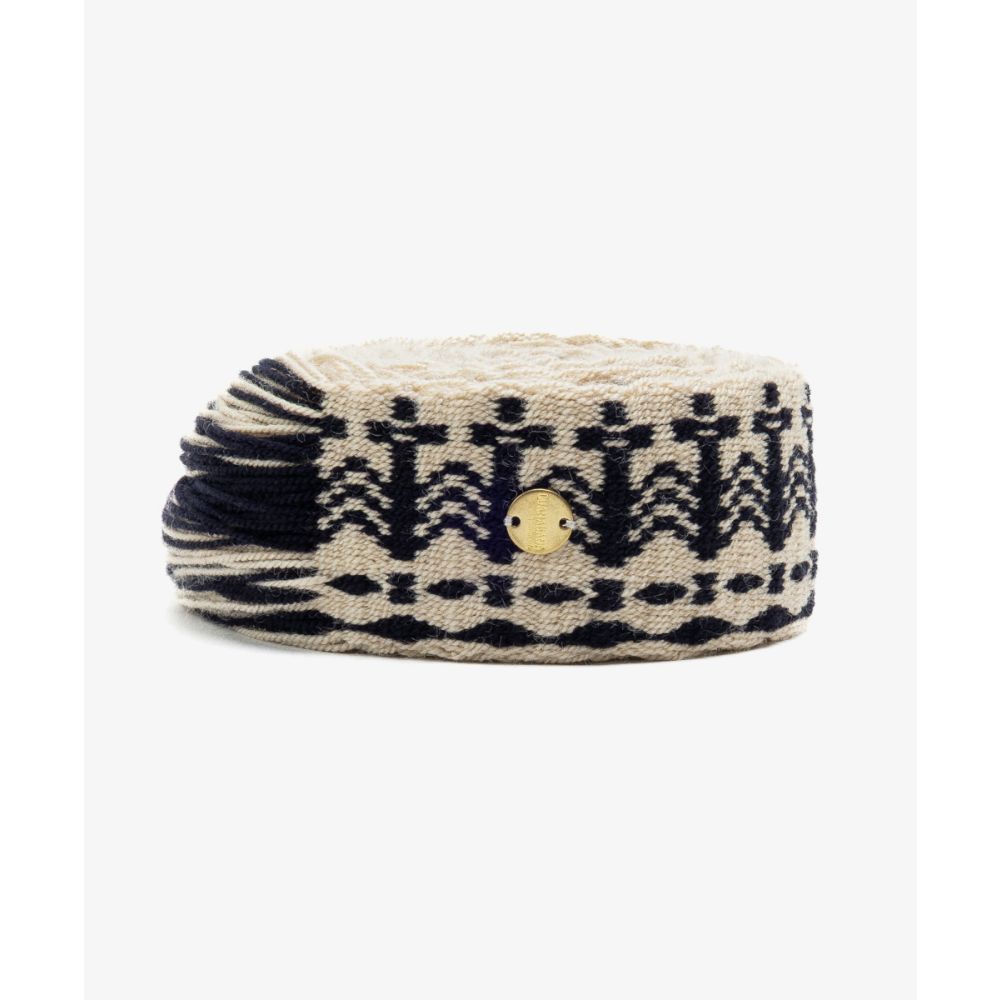 Belt with fringes - BLACK AND WHITE