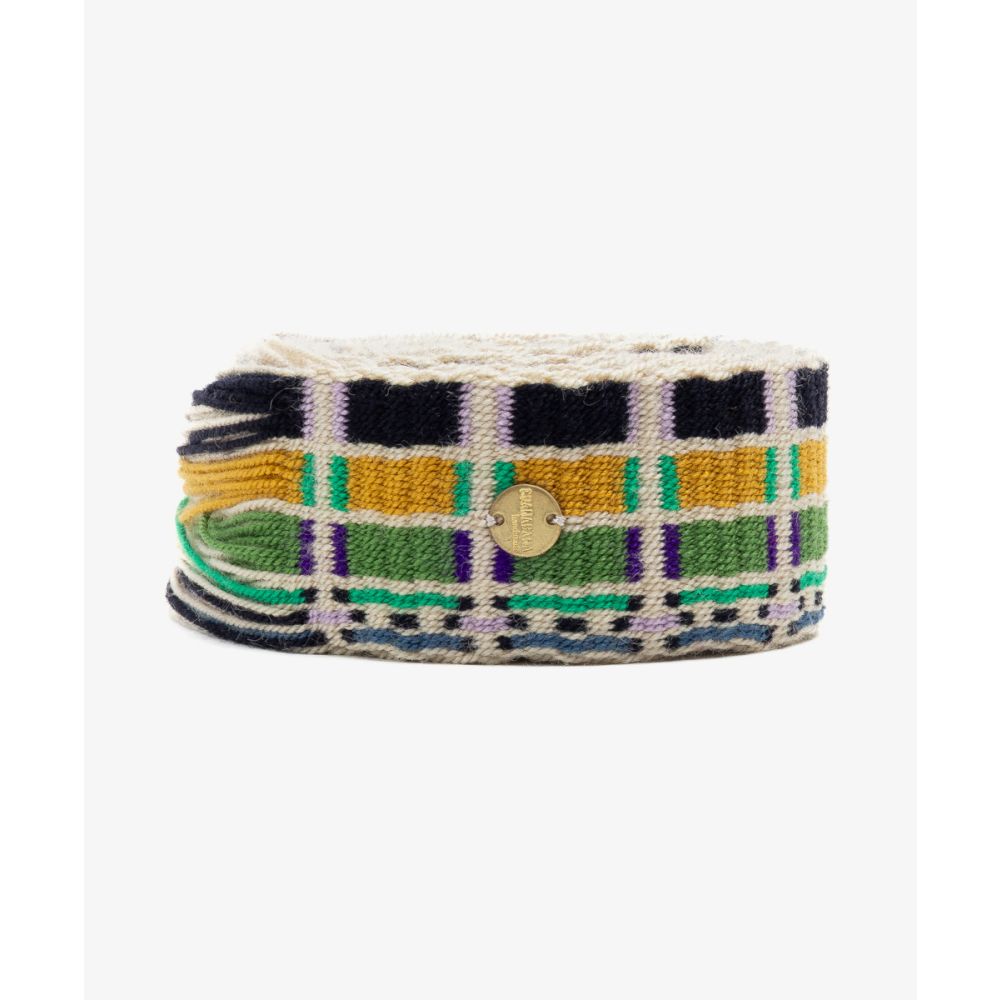 Belt with fringes - GREEN, BLACK & YELLOW