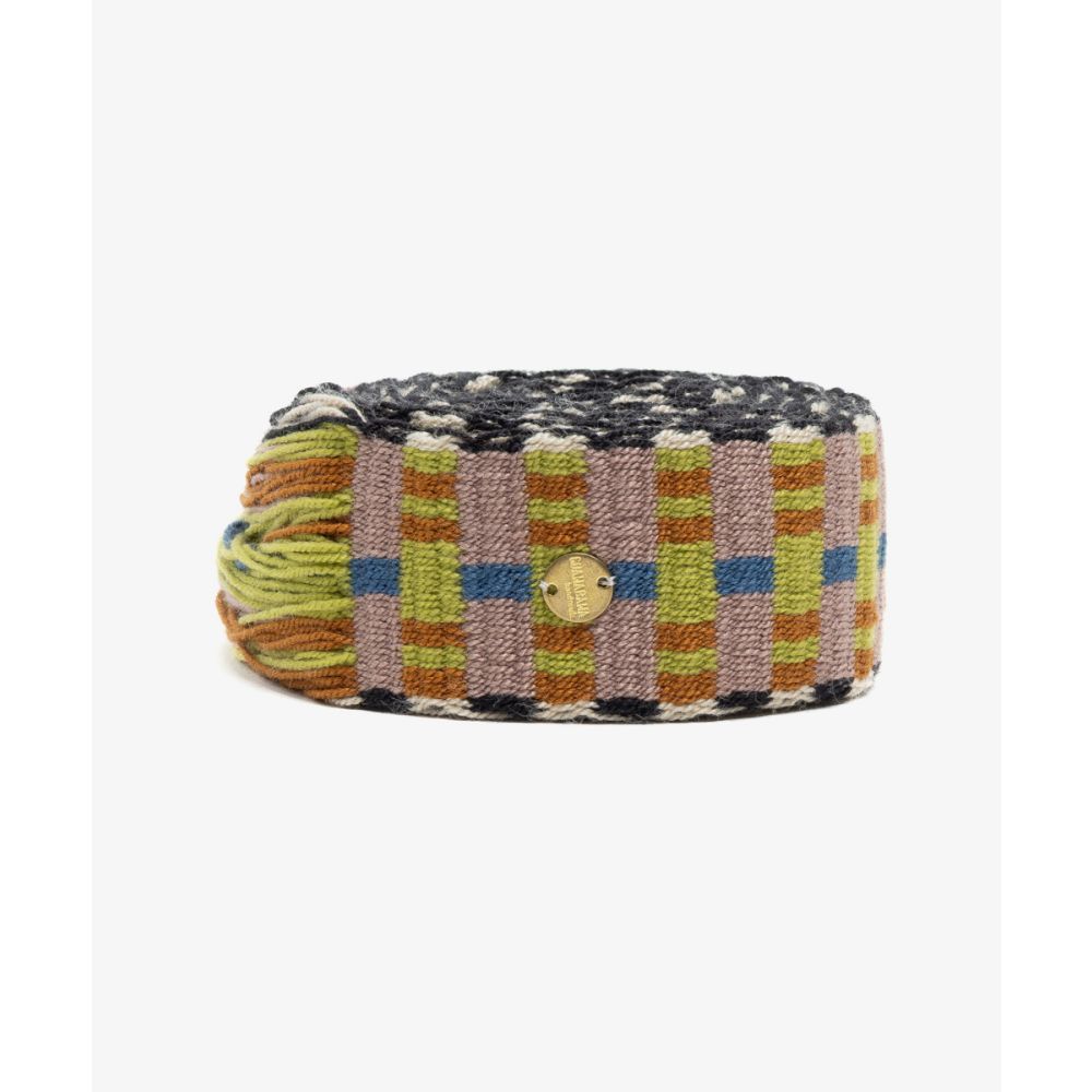Belt with fringes - BEIGE & YELLOW