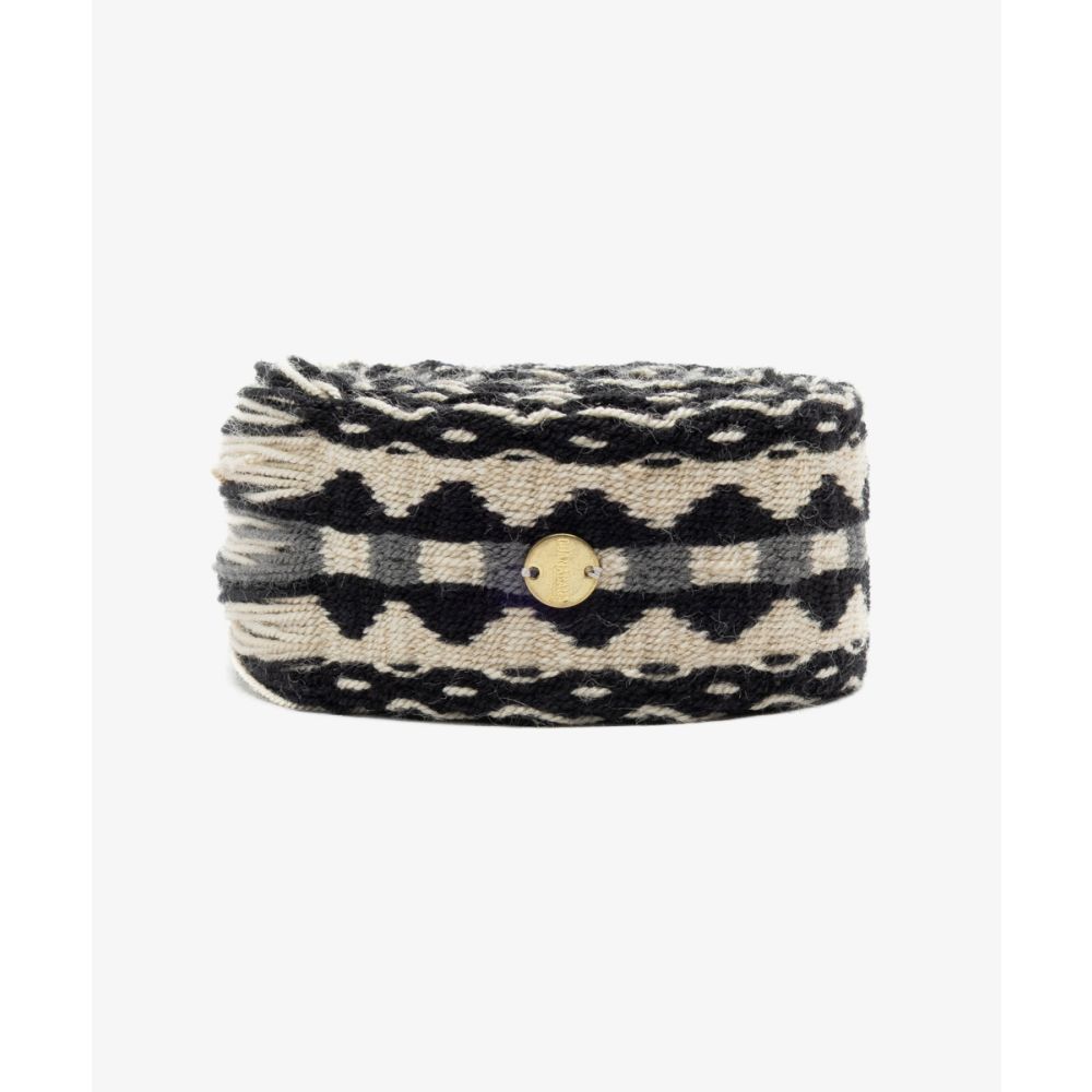 Belt with fringes- BLACK & WHITE