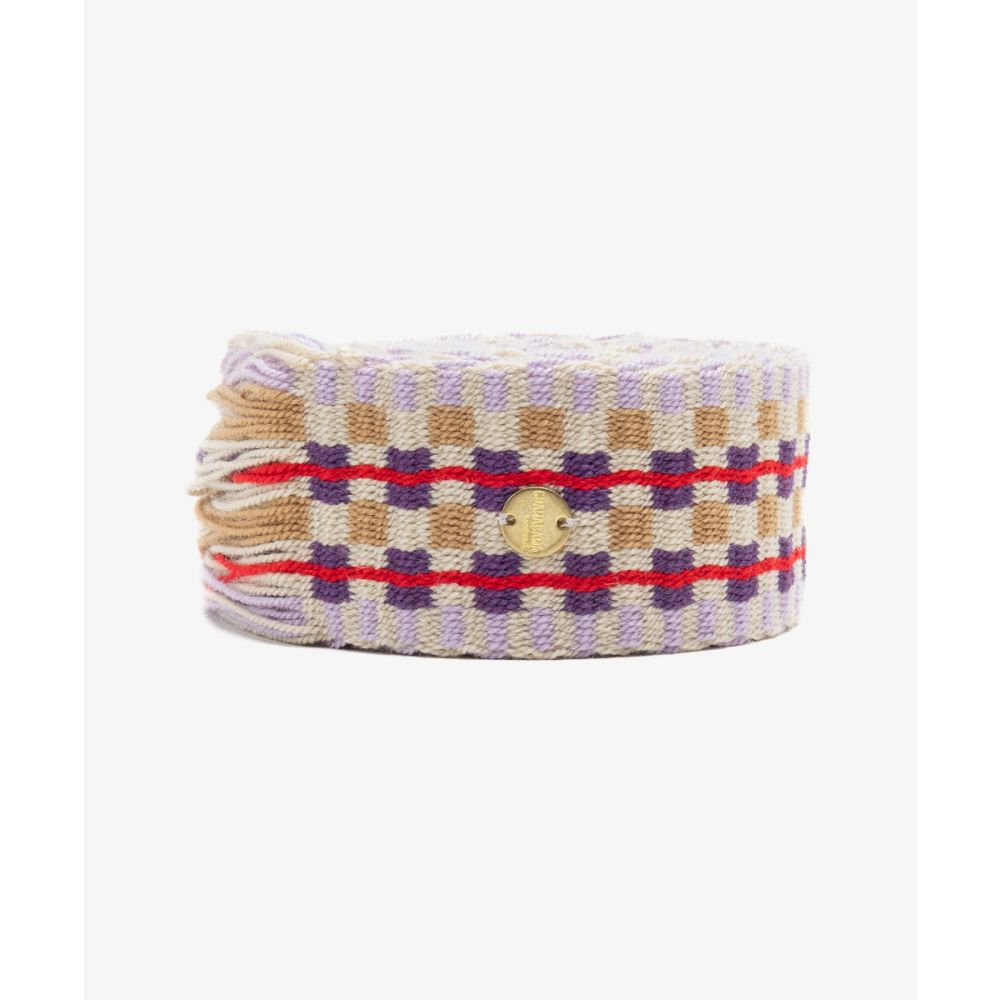 Belt with fringes - PURPLE & RED