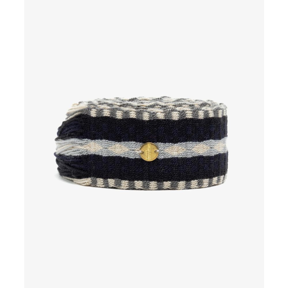 Belt with fringes - BLACK & GREY