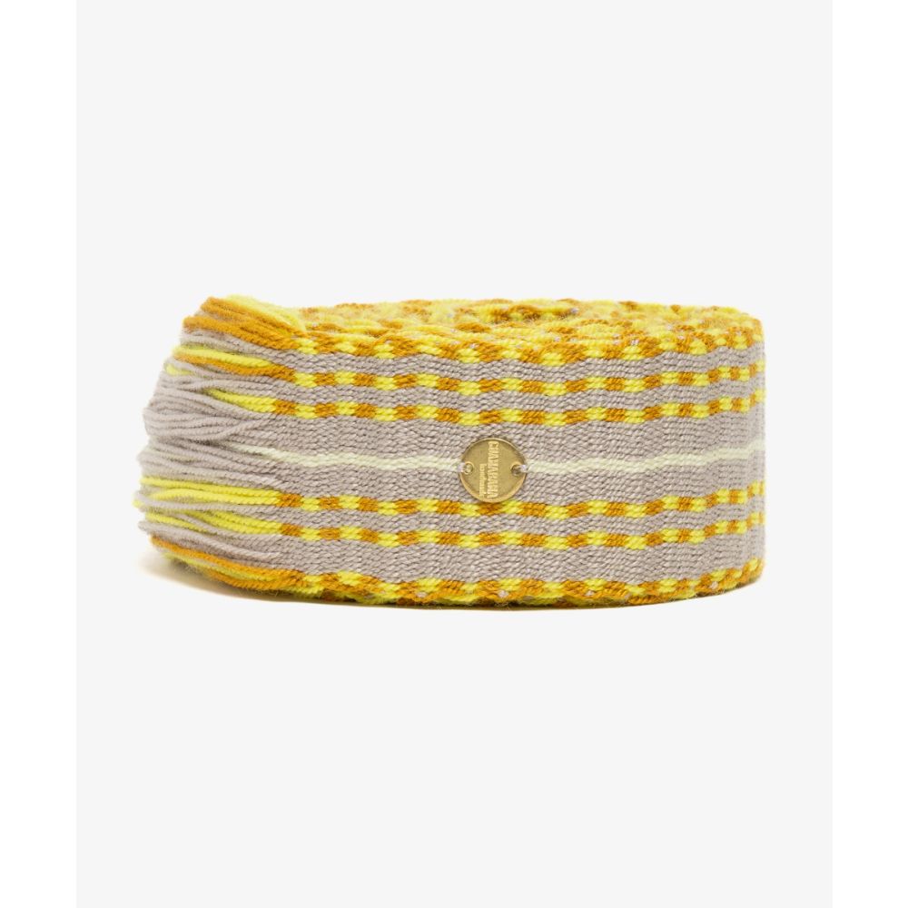 Cinturón de flecos -beige y amarillo
