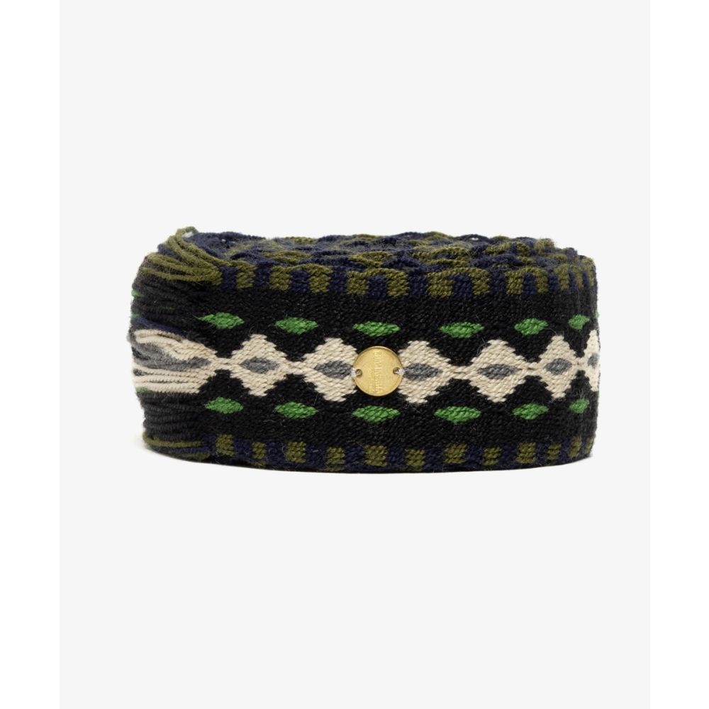 Belt with fringes- black & green