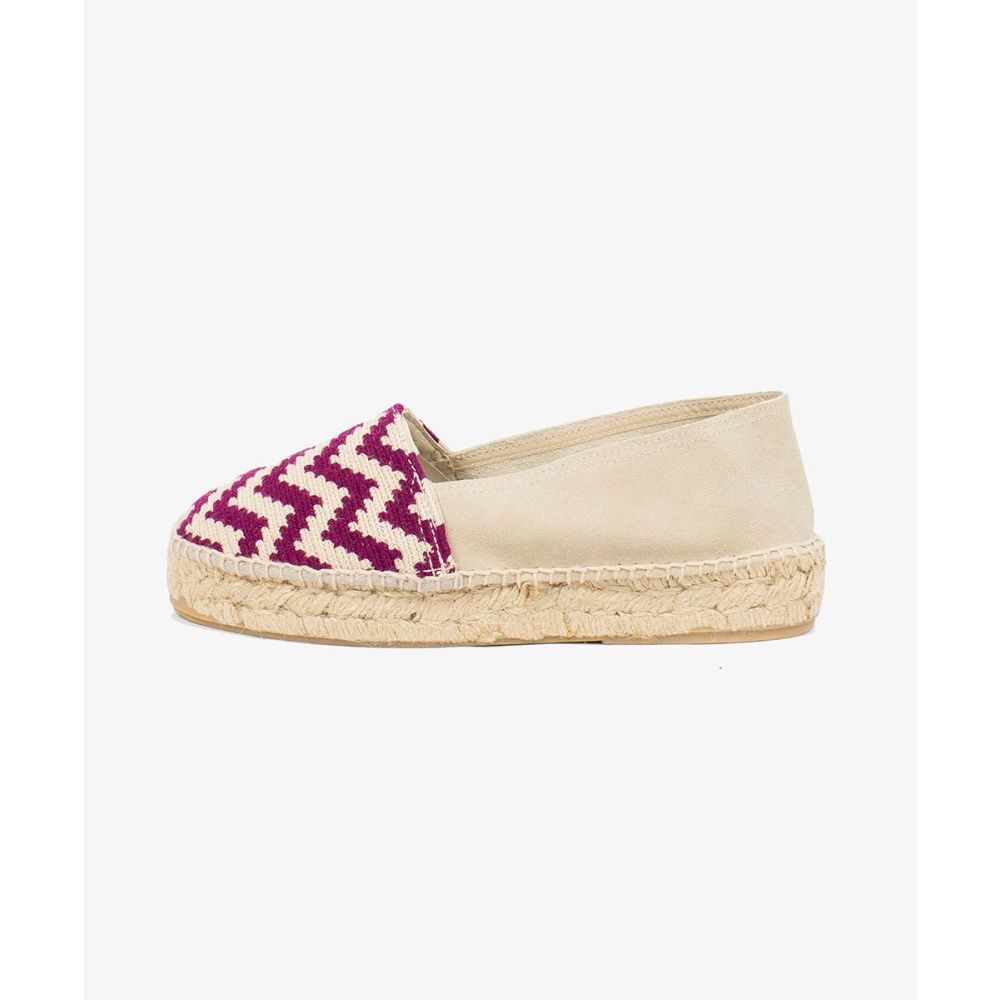 WOMEN'S ESPADRILLE - EVEREST - AUBERGINE & BEIGE