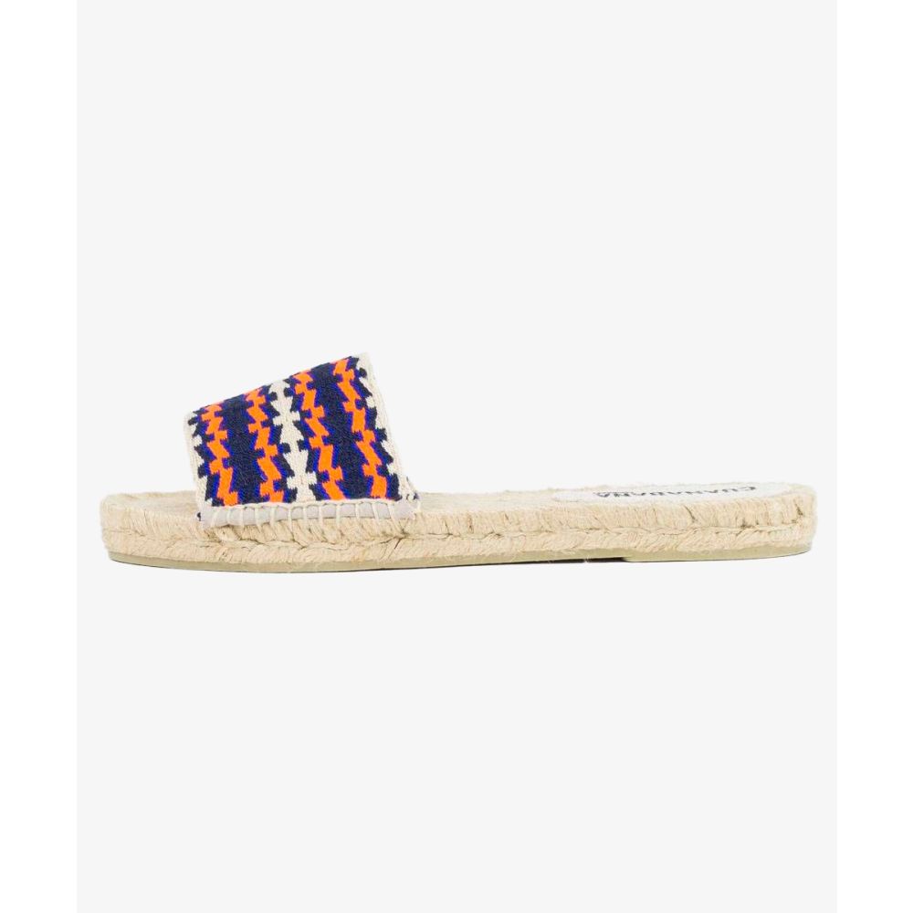 MULE ESPADRILLE - BIRMINGHAM - Orange & Navy blue 