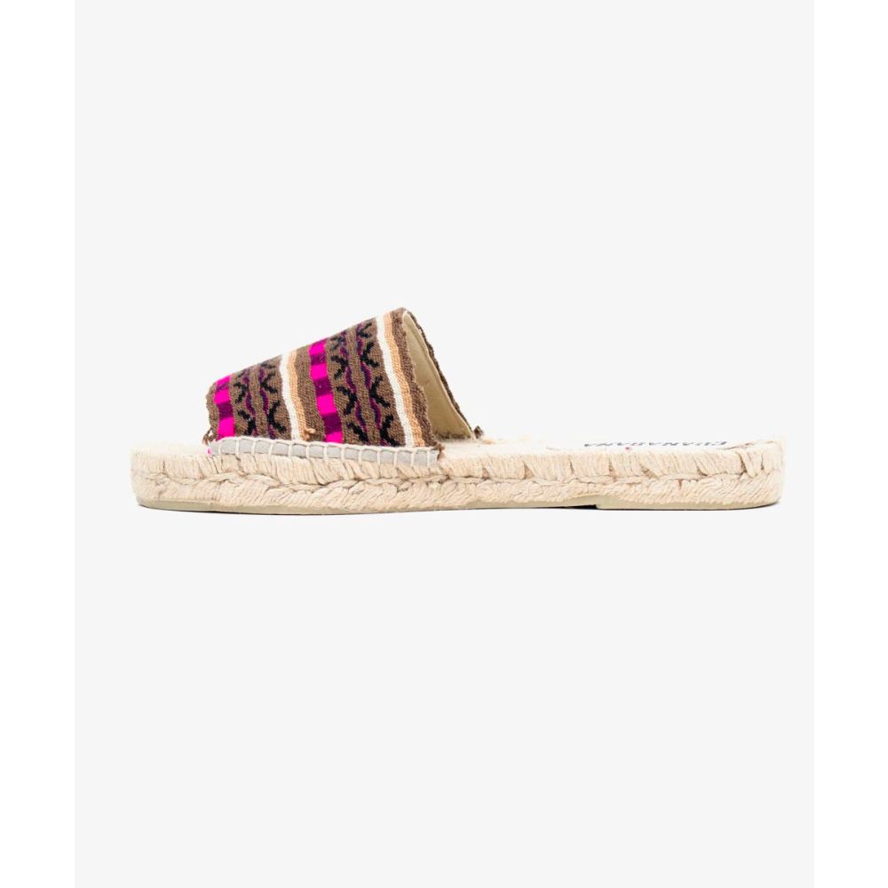 MULE ESPADRILLE - MONTGOMERY - BROWN & FUCHSIA