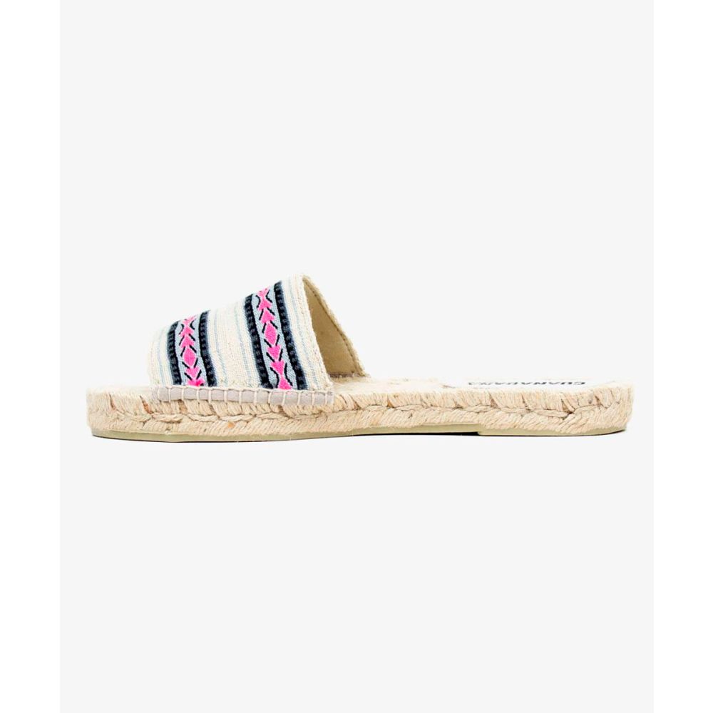 MULE ESPADRILLE - FLORENCE - WHITE & FUCHSIA