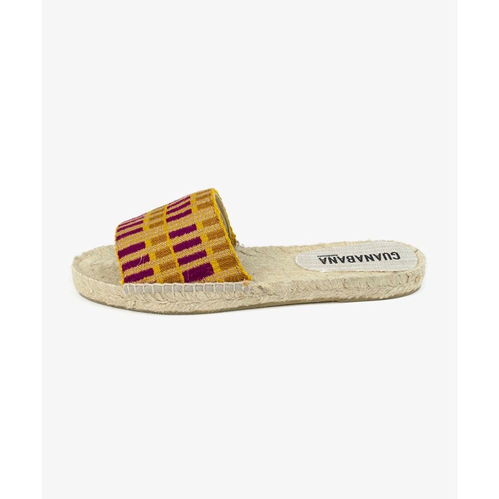 MULE ESPADRILLE - ONTARIO - MUSTARD & BORDEAUX
