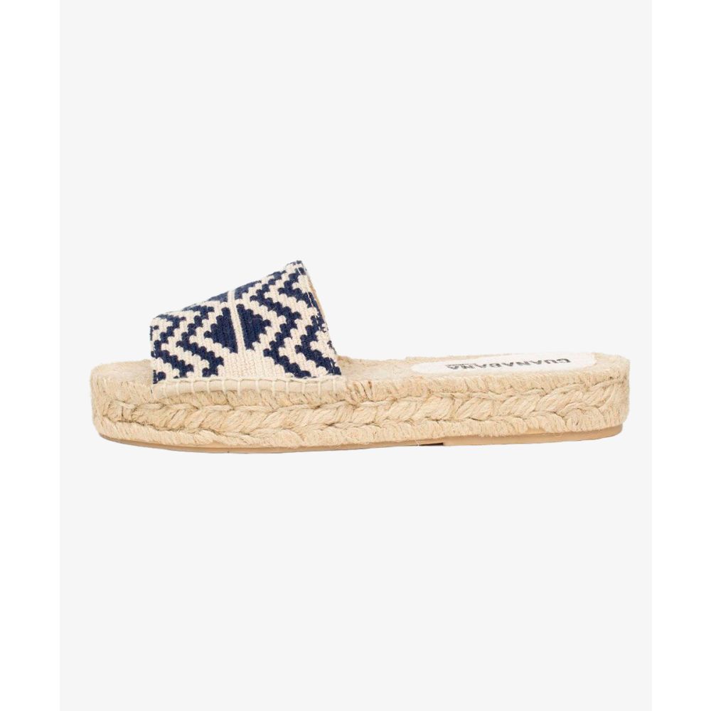 MULE ESPADRILLE - TRIVAL - BEIGE & NAVY