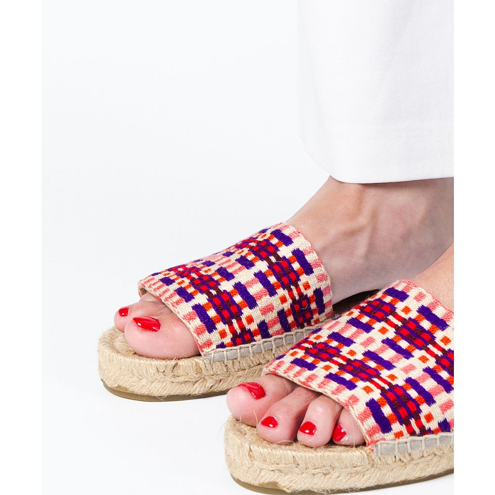 MULE ESPADRILLE - CUBE - PURPLE & RED