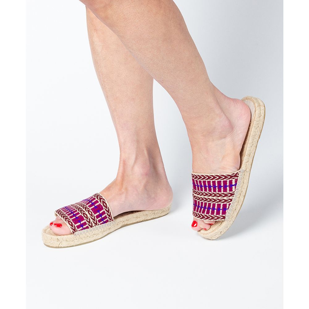 MULE ESPADRILLE - SAN JUAN - BORDEAUX & PURPLE