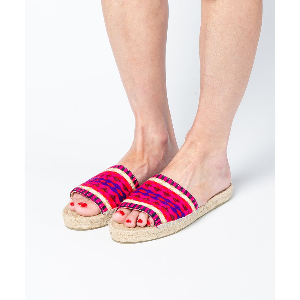 MULE ESPADRILLE - CUBE - FUCHSIA & RED