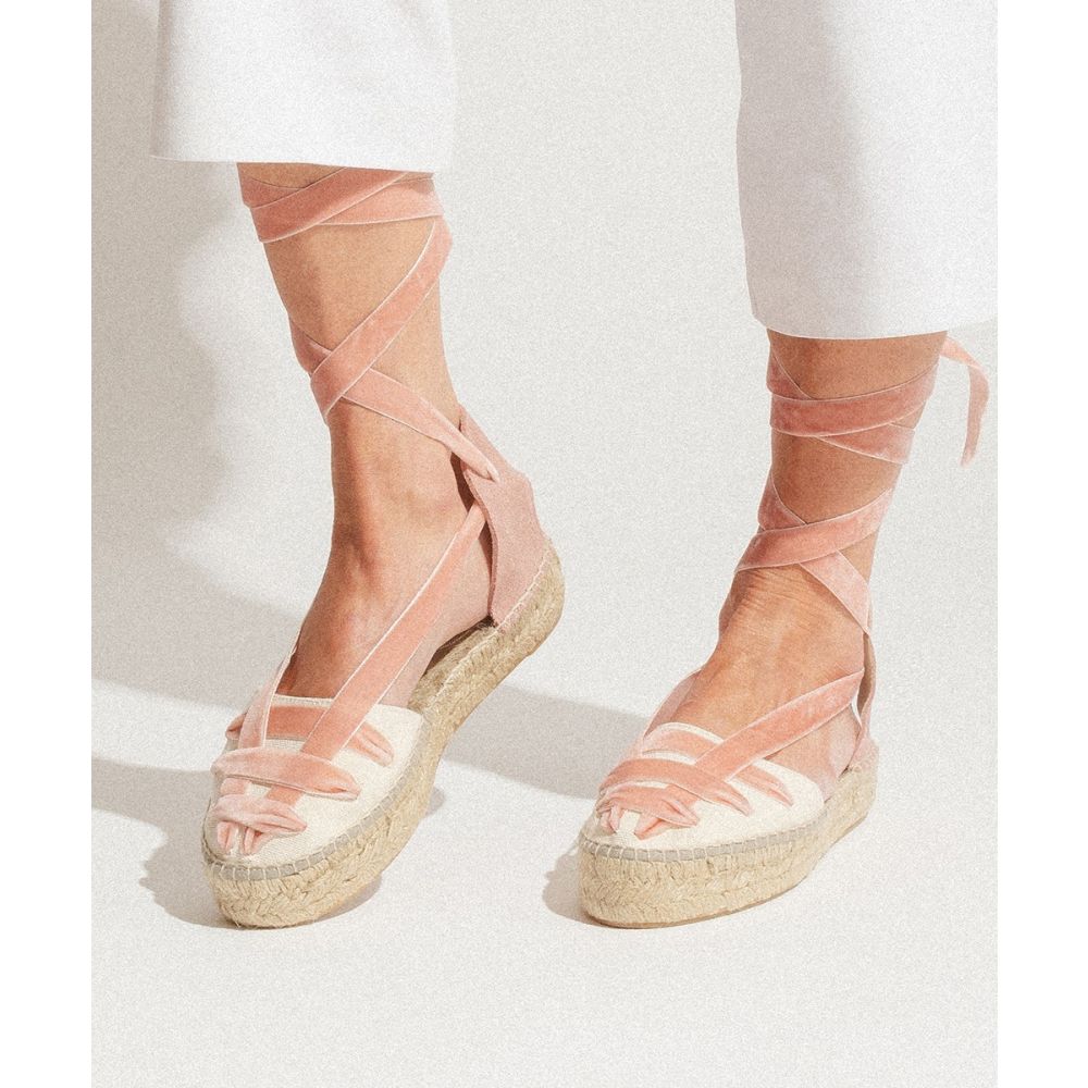 VELVET STRAP VALENCIANAS - LIGHT PINK