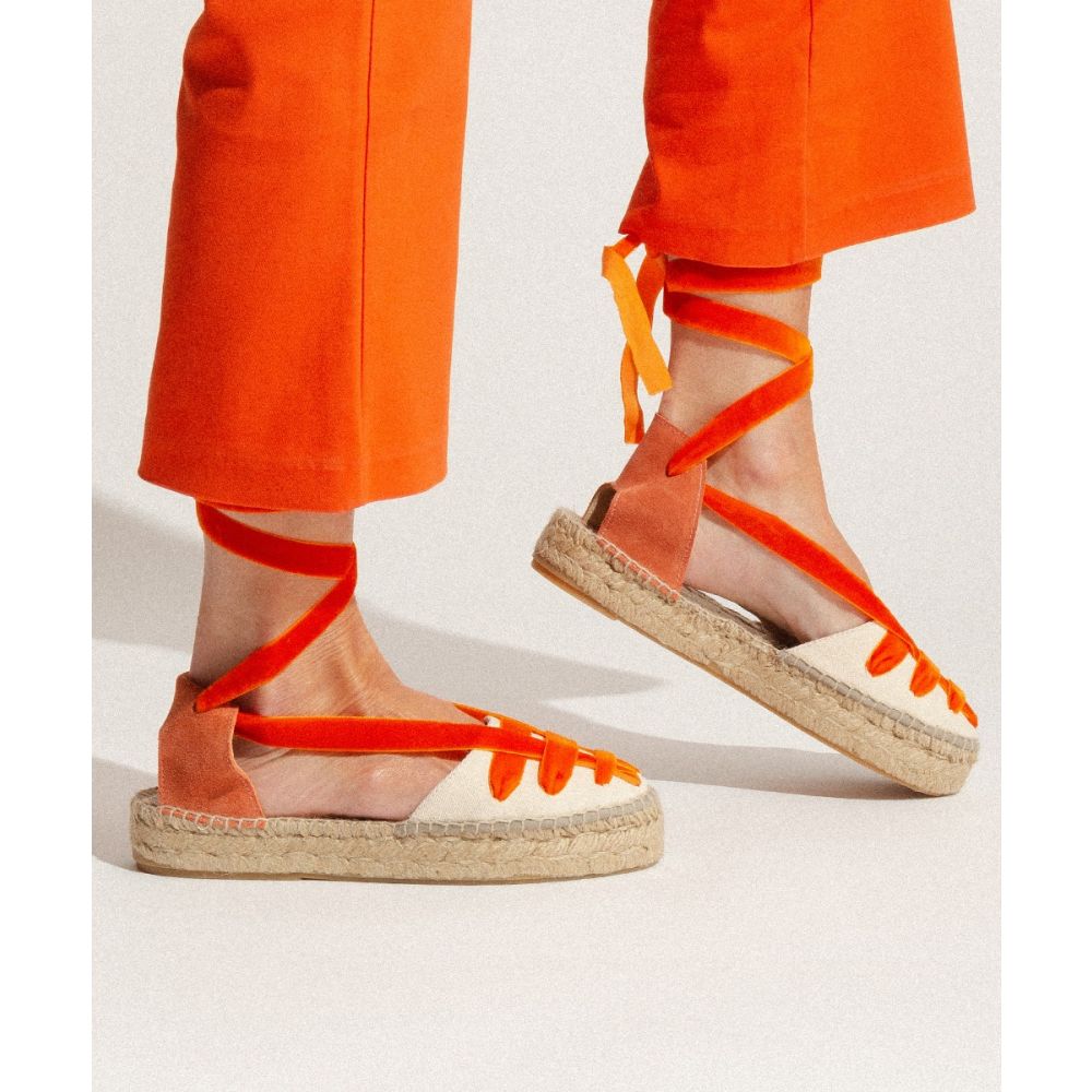 VELVET STRAP VALENCIANAS - ORANGE