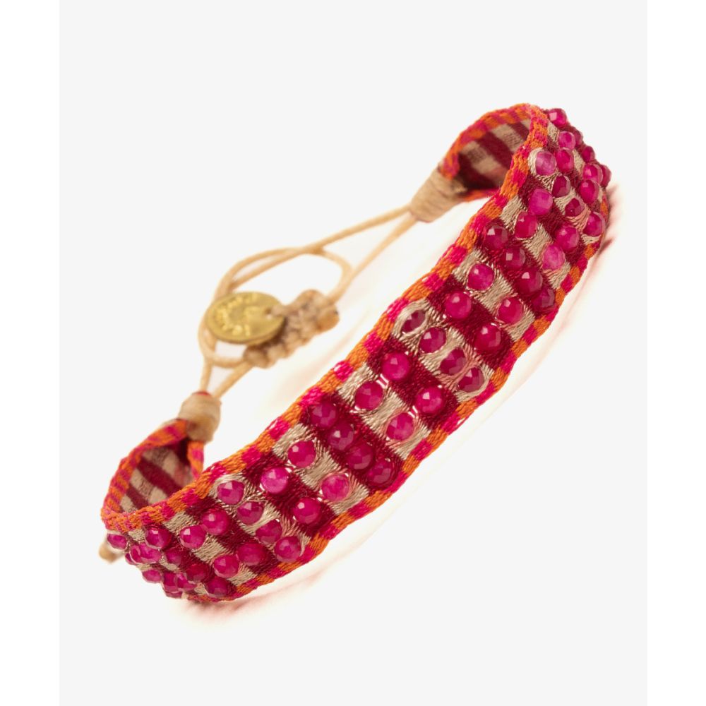 ARGANTINA 1CMX - BURGUNDY AND BEIGE WITH Pink Tourmaline STONE