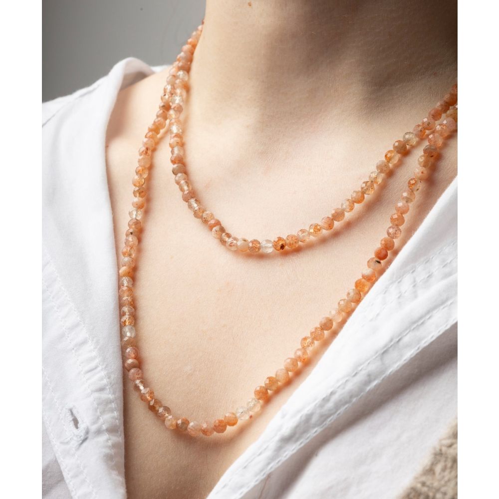 Necklace ANA - Salmon moonstone
