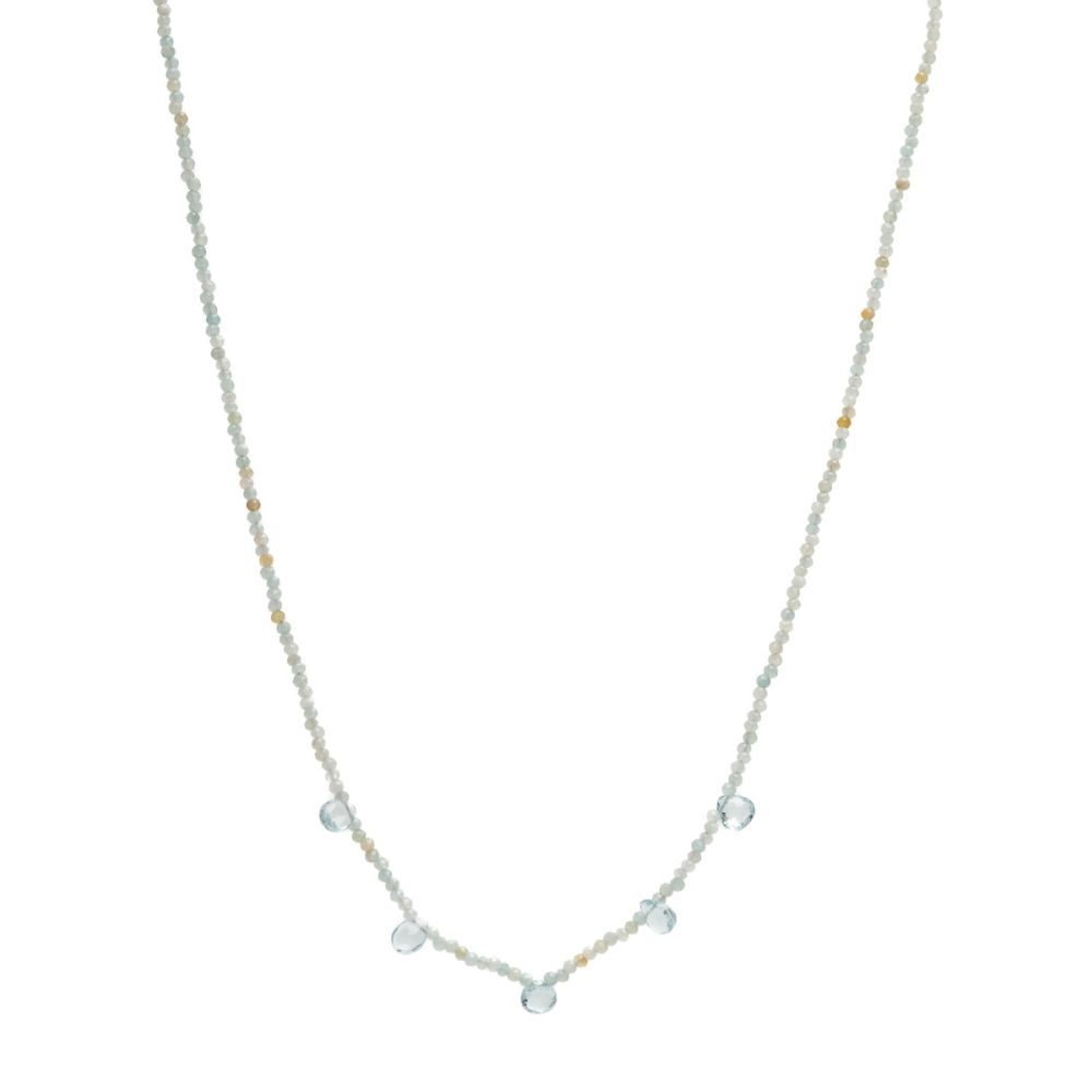 Martha necklace - Amazonite with 5 semi precious stones drops